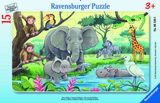 Ravensburger Small Frame Puzzle 15 pc African Animals