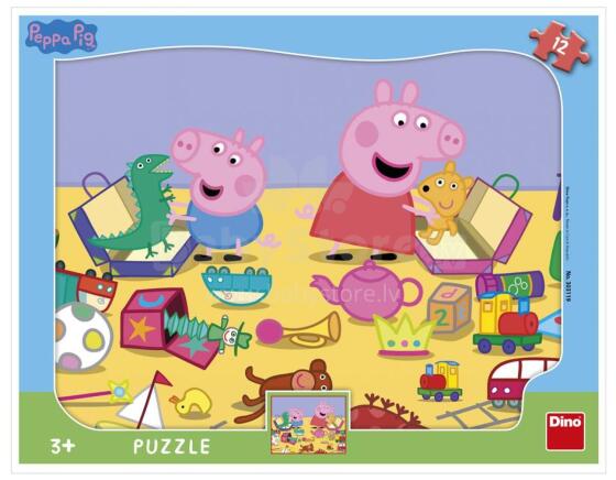 Dino rėmelio dėlionė 12 vnt, Peppa Piga