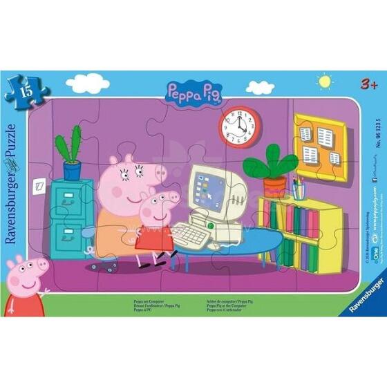 Ravensburger rėmelio dėlionė 15 vnt. Peppa Piga