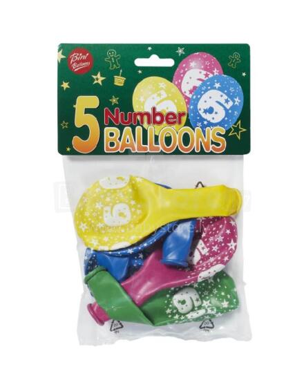 Bini Number 6 Balloons, 5 Pieces