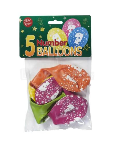 Bini numeris 1 balionai, 5 vnt.