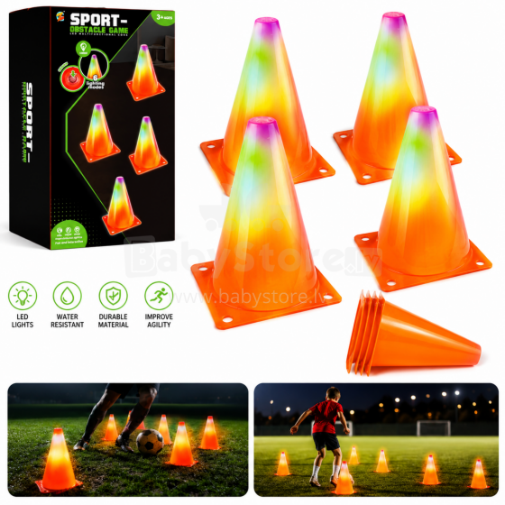 I-Toys Sport Art.294606 LED sportiniai treniruočių kūgiai, 4 vnt.