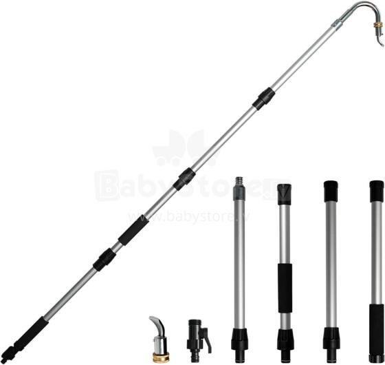 Bebe Basic Gutter Cleaner Art.294721 Cleaner for Floor Cleaning, Pressure Washer Accessories with Telescopic Handle, Aluminium Curve Bar and Brass Swivel Head