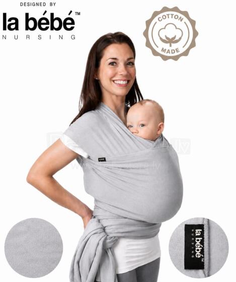 La Bebe™ Huggi Sling Cotton Grey Cloud Art.294742  Austas diržas iš natūralios medvilnės (470x54 cm)