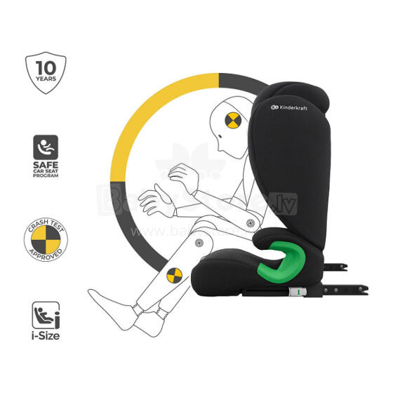 KINDERKRAFT Automobilinė kėdutė JUNIOR FIX 2 PLUS i-Size juoda