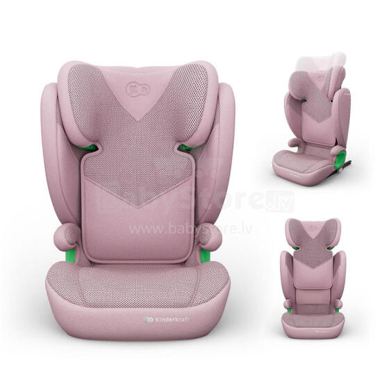 KINDERKRAFT Automobilinė kėdutė JUNIOR FIX 2 PLUS i-Size rožinė