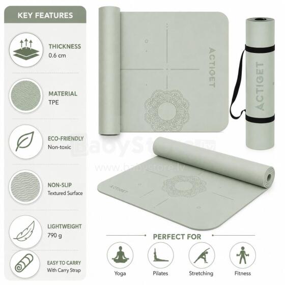Frogeez Fitness Mat Art.ACT0022 Mint Gimnastikos kilimėlis