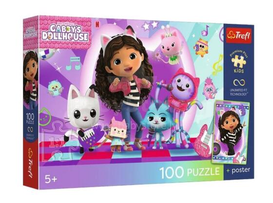 TREFL 16551 Dėlionė 100 Spalvingas Katės Pasaulis / Gabby's Dollhouse