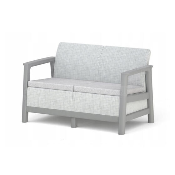 Dvivietė sodo sofa &bdquo;Scandi Linea&ldquo;, šviesiai pilka/tamsiai plieno pilka