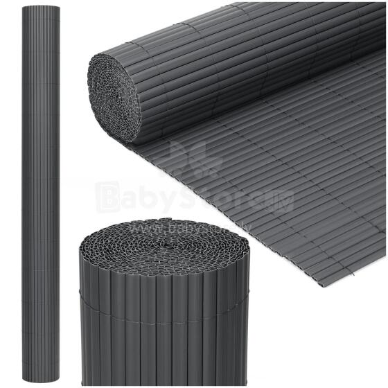 Balkono uždanga (500 x 180 cm) PVC maskavimo kilimėlis tvorai, terasai, tvorai, tamsiai pilka