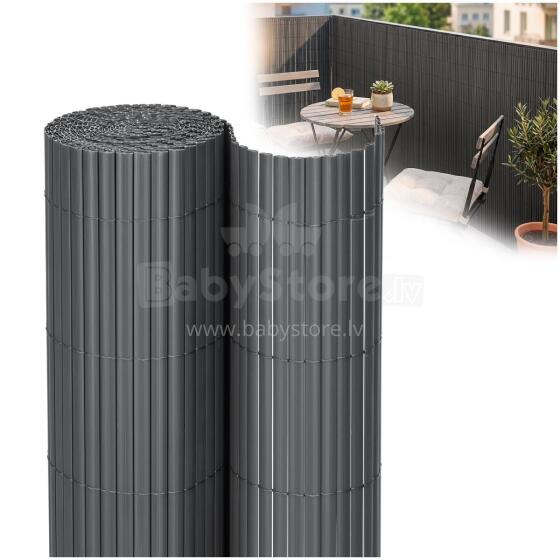 PVC uždangalas-maskavimo kilimėlis 300x100 cm balkonui, terasai, tvorai, tamsiai pilkas