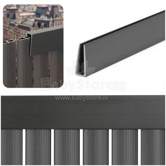 Dangtis, profilis 100 cm PVC dangai balkonui, terasai, tvorai, tamsiai pilka