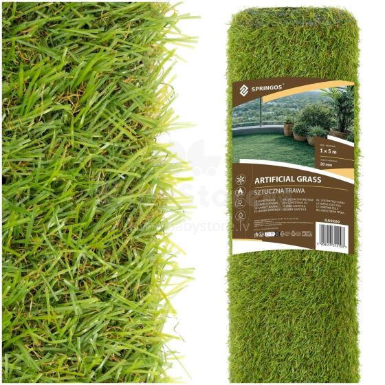 Dirbtinės žolės rulonas 1x5 m žalias kilimas terasos balkonui sodo kilimui 20 mm