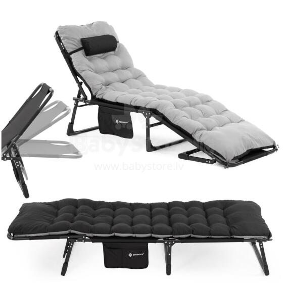 Springos CS0190 Folding Camping Bed, Black
