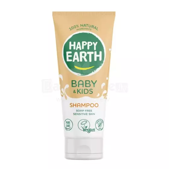 Happy Earth Shampoo Art.296500  100% looduslik pisaravaba niisutav šampoon beebidele ja lastele, 200ML