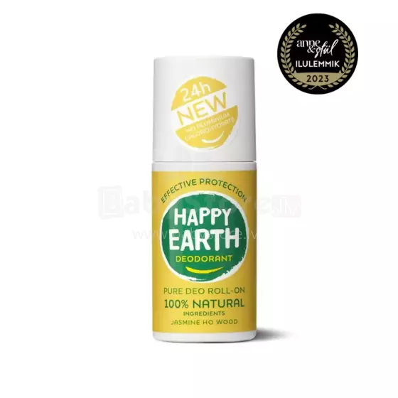 Happy Earth Roll-On Art.296507 100% looduslik lummava jasmiini ja Ho Wood lõhnaga deodorant roll-on, 75ml