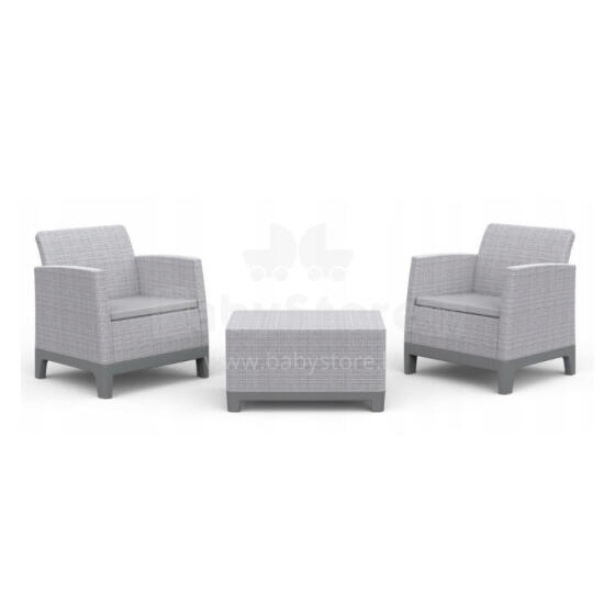Sodo baldų komplektas Scandi Forma Balcony Set šviesiai pilkas/tamsiai plieno pilkas