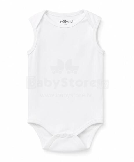 So Cute Cotton Baby Body  Art.296921 White  100 % medvilnės bodis trumpomis rankovėmis (56–98 cm)