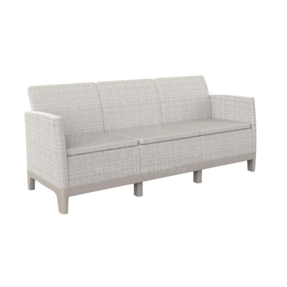 Dvivietė sodo sofa &bdquo;Scandi Form&ldquo;, trivietė sofa, pilka/šviesiai smėlio spalvos