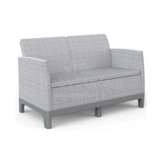 Dvivietė sodo sofa &bdquo;Scandi Form&ldquo; šviesiai pilka/tamsiai plieno pilka