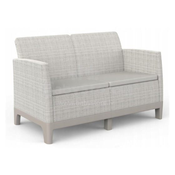 Dvivietė sodo sofa &bdquo;Scandi Form&ldquo;, pilka/šviesiai smėlio spalvos