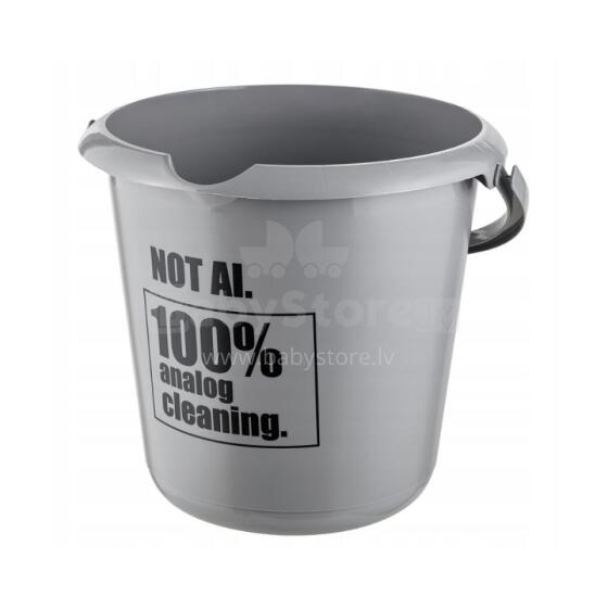 Dekoratyvinis kibiras 10L Ilvie &bdquo;Not Ai&ldquo; &Oslash;30x28cm pilkas