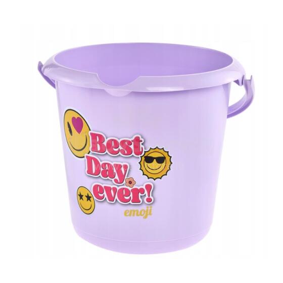 Dekoratyvinis kibirėlis 10L Ilvie &bdquo;Emoji Best Day&ldquo; &Oslash;30x28cm violetinis