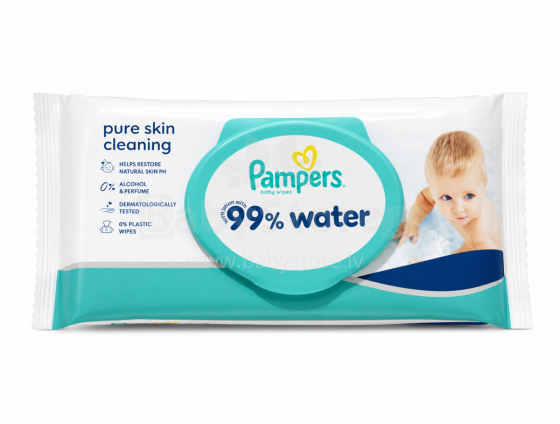 Pampers Aqua Art.297122 Drėgnos servetėlės ​​kūdikiams, 1 pakuotė (60 vnt.)