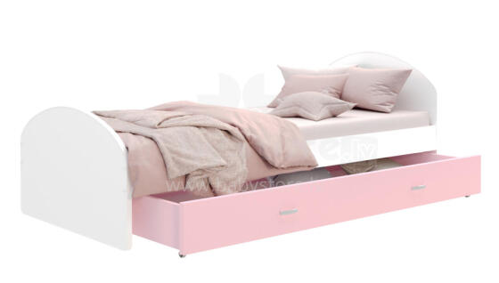 AJK Cross Plus Art.297429 White/Pink Stilinga vaikiška lova su čiužiniu 200x90cm