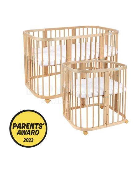 Waldin Baby Collection Bed Crib  7 in 1 Art.297431 Natural Daugiafunkcinė medinė transformuojama lovelė 7 viename