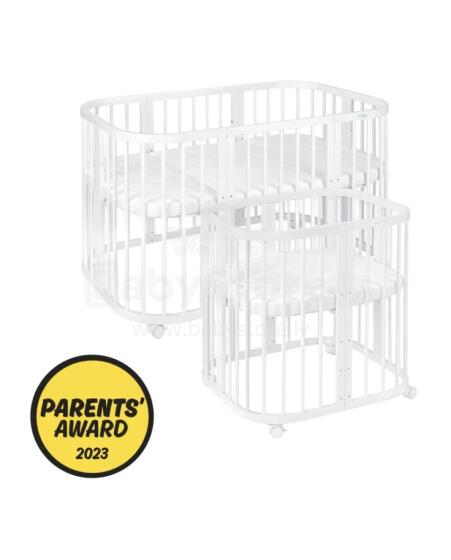 Waldin Baby Collection Bed Crib  7 in 1 Art.297432 White Daugiafunkcinė medinė transformuojama lovelė 7 viename