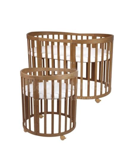 Waldin Oval Baby Collection Bed Crib  7 in 1 Art.297435 Vintage Daugiafunkcinė medinė transformuojama lovelė 7 viename