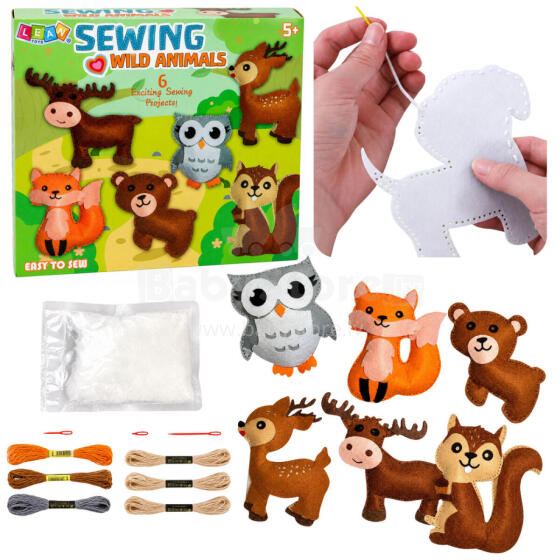 Creative Kit Stuffed Animals for Sewing Felt DIY Forest Animals 6 pcs.