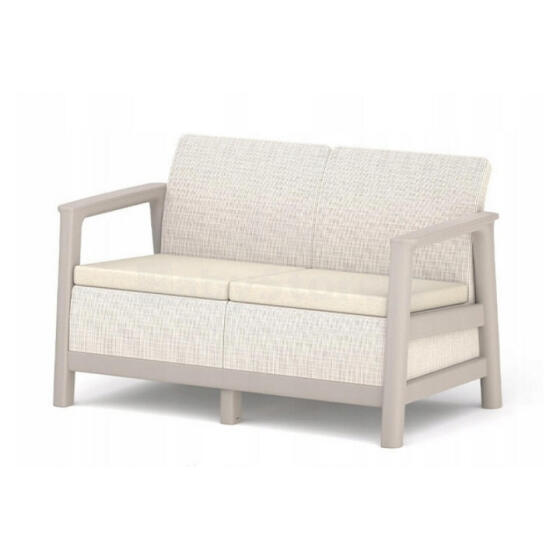 Dvivietė sodo sofa &bdquo;Scandi Linea&ldquo;, pilka/šviesiai smėlio spalvos