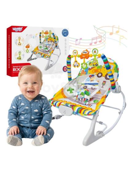 WOOPY BABY Interactive Rocker with Vibrations and Colorful Arch
