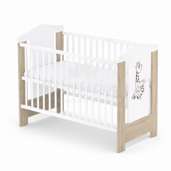 Elf Bed Zephyr Art.298055 White\Pine Medinė kūdikio lovelė 120x60 cm