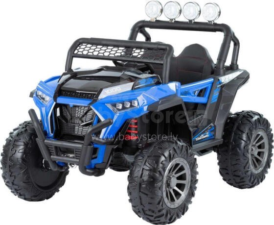Akumuliatorinis automobilis - 12V - 4WD - odinės sėdynės - NEL918 - MOSTER - MĖLYNAS
