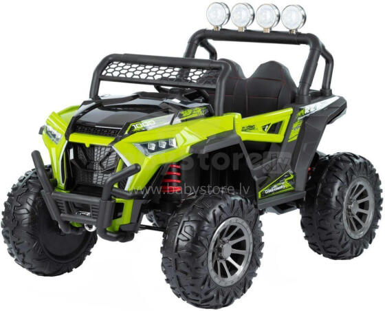 Akumuliatorinis automobilis - 12V - 4WD - odiniai sėdynės - NEL918 - MOSTER - ŽALIAS