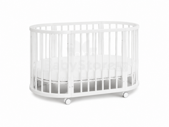 Elf Bed Crib Ovi  3 in 1 Art.298146 White  Daugiafunkcinė medinė transformuojama lovelė 3 viename
