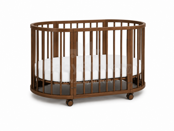 Elf Bed Crib Ovi  3 in 1 Art.298150 Nut   Daugiafunkcinė medinė transformuojama lovelė 3 viename