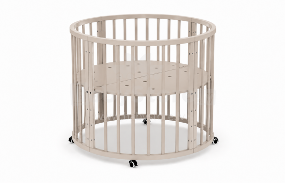 Elf Bed Crib Roundy  Art.298160 Cashmere Stilinga apvali medinė lovelė
