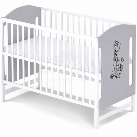 Elf Bed Meadow Art.298168 White/Grey  Medinė kūdikio lovelė  (120x60 cm)