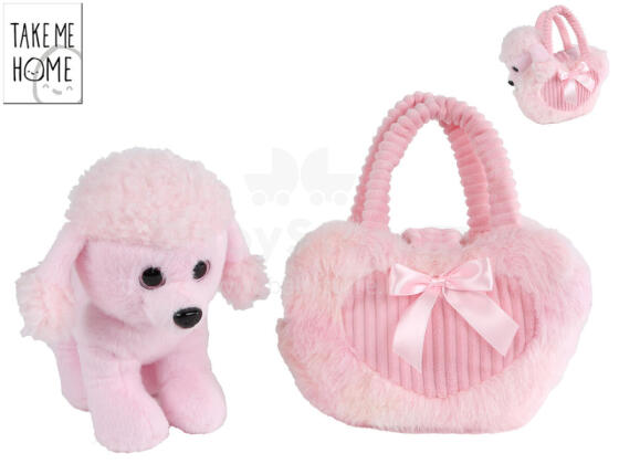 Pliušinis žaislas - 95424 - ŠUNS su KREPŠIU - dydis 25 cm
