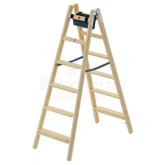 Dvipusės kopėčios H77 ComfortLine / medinės / 2x6 laipteliai
