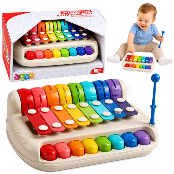 Vaikų ksilofonas pianinas spalvingas muzikos instrumentas 2 in 1 mušamasis