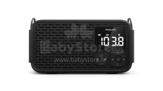 PHILIPS radio pulkstenis, melns