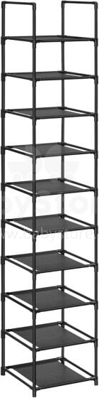 Metal Shoe Storage Art.299215 Black Batų lentyna,  metalinė spintelė su lentynomis, 33 x 33 x 173 cm