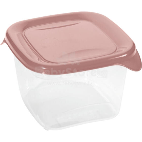 Kvadratinis maisto indelis 0,45 l &bdquo;Fresh&amp;amp;Go&ldquo; rožinis