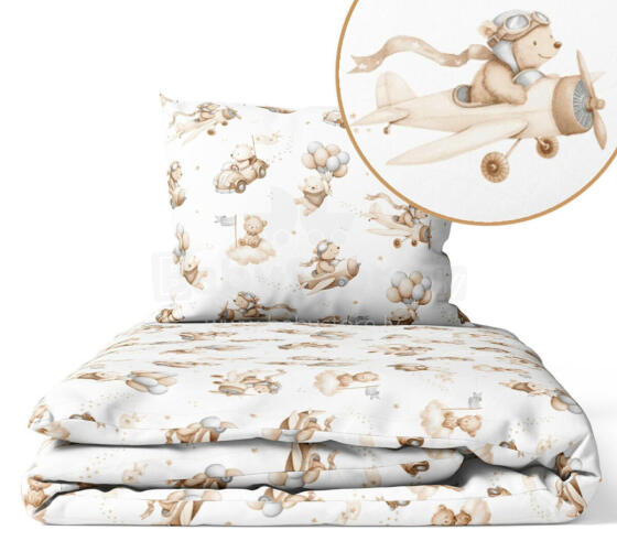 Cover set -  2 pcs - 135x100, 40x60 -   FLYING TEDDY BEAR