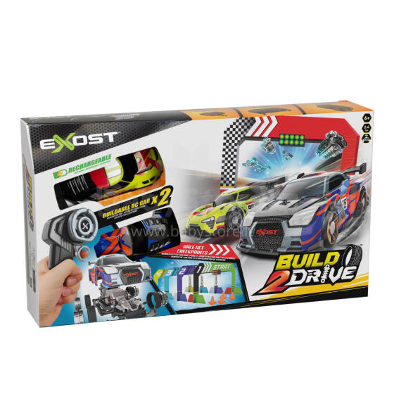 EXOST Radijo bangomis valdomi konstruojami automobiliai „Build 2 Drive Duo“